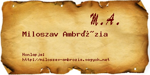 Miloszav Ambrózia névjegykártya